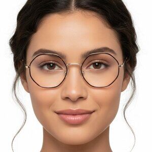 Dior Womens Round/Oval Gold Gold Transparent Fashion Designer Eyewear